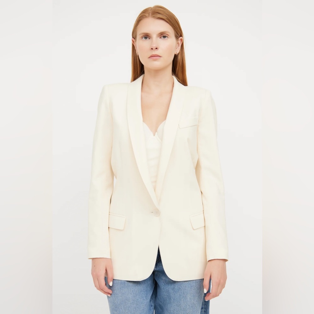 SMYTHE // SIZE 10 // Ivory Wool Tuxedo Jacket // EUC // Retail $695